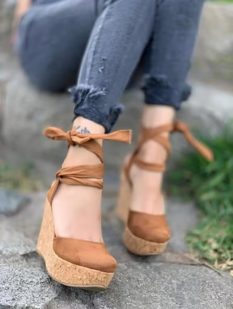 Sandalias gamuza color cafe