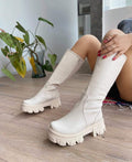 Botas eco-cuero blanco invierno