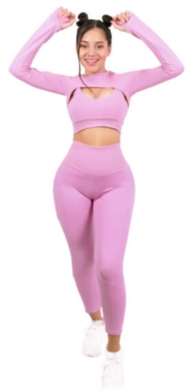curvy set deportivo de suplex brasilero rosa
