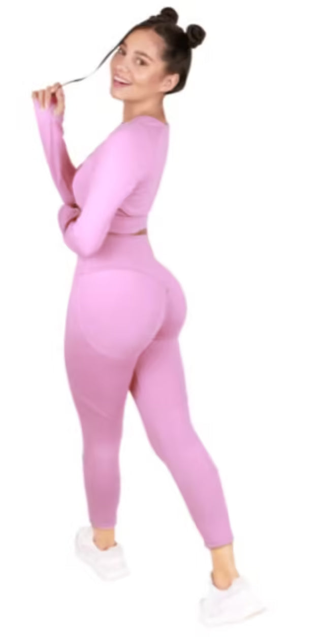 curvy set deportivo de suplex brasilero rosa