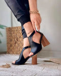 Sandalias eco-cuero peruano negro