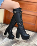 Botas eco-cuero negro