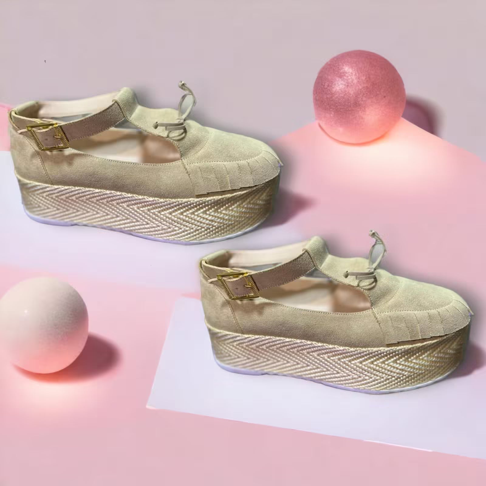 Sandalias gamuza beige