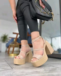 Sandalias eco-cuero peruano beige