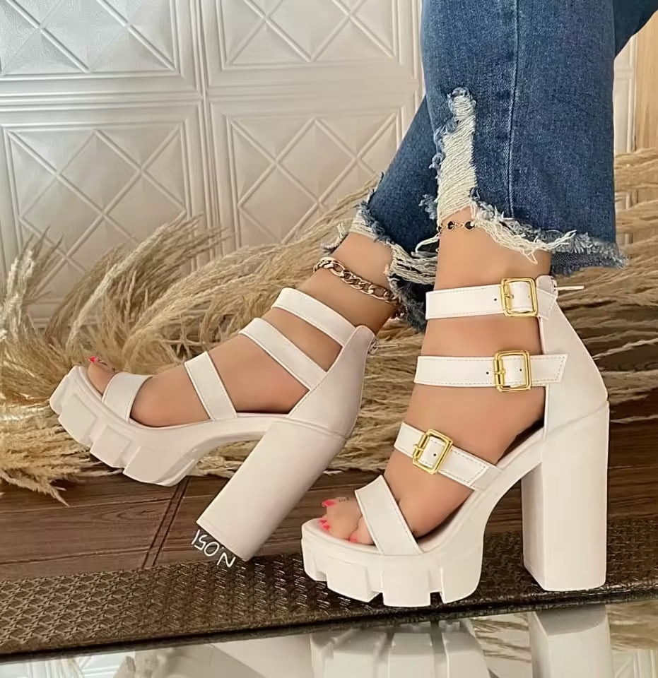 Sandalias eco-cuero peruano blanco