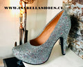 pumps escarchado plata