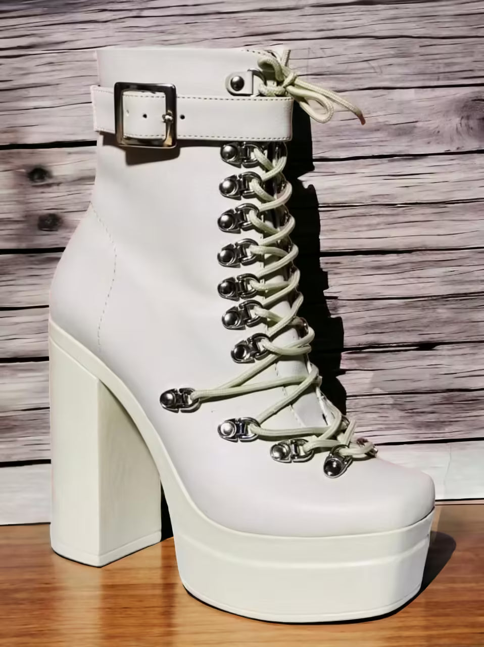 Botines eco-cuero beige
