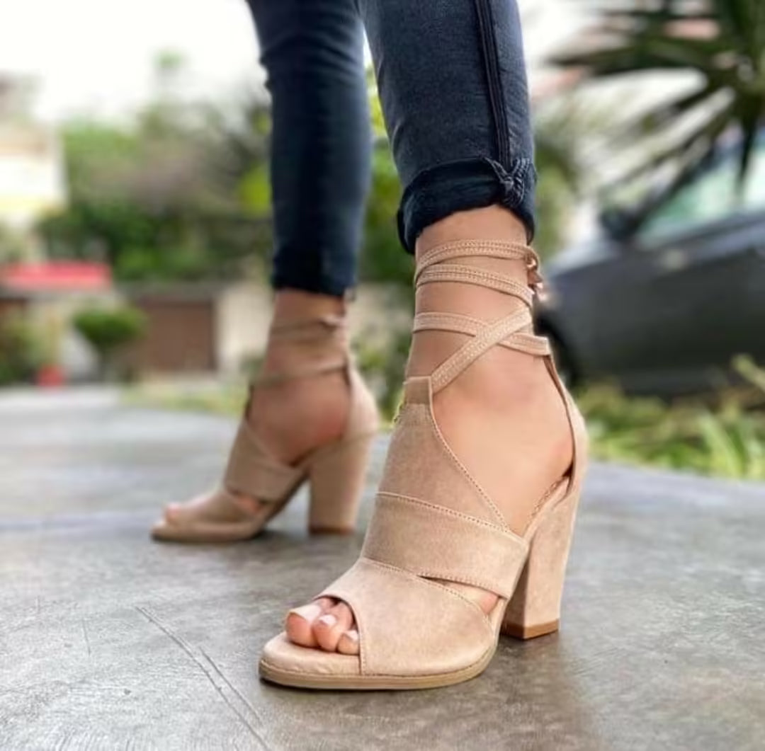 Sandalias gamuza color papa