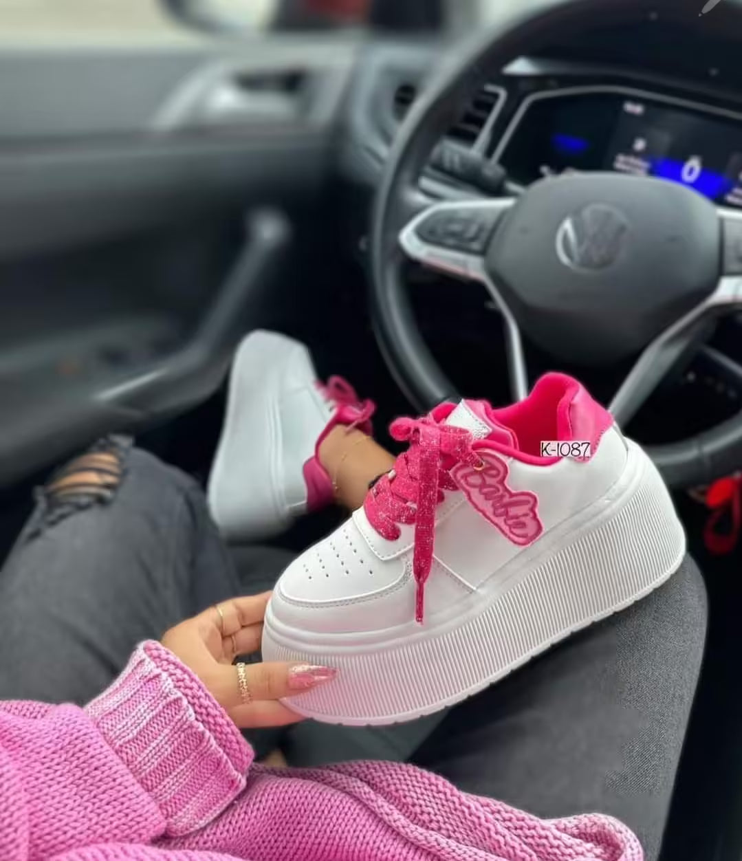 zapatillas barbie blanco