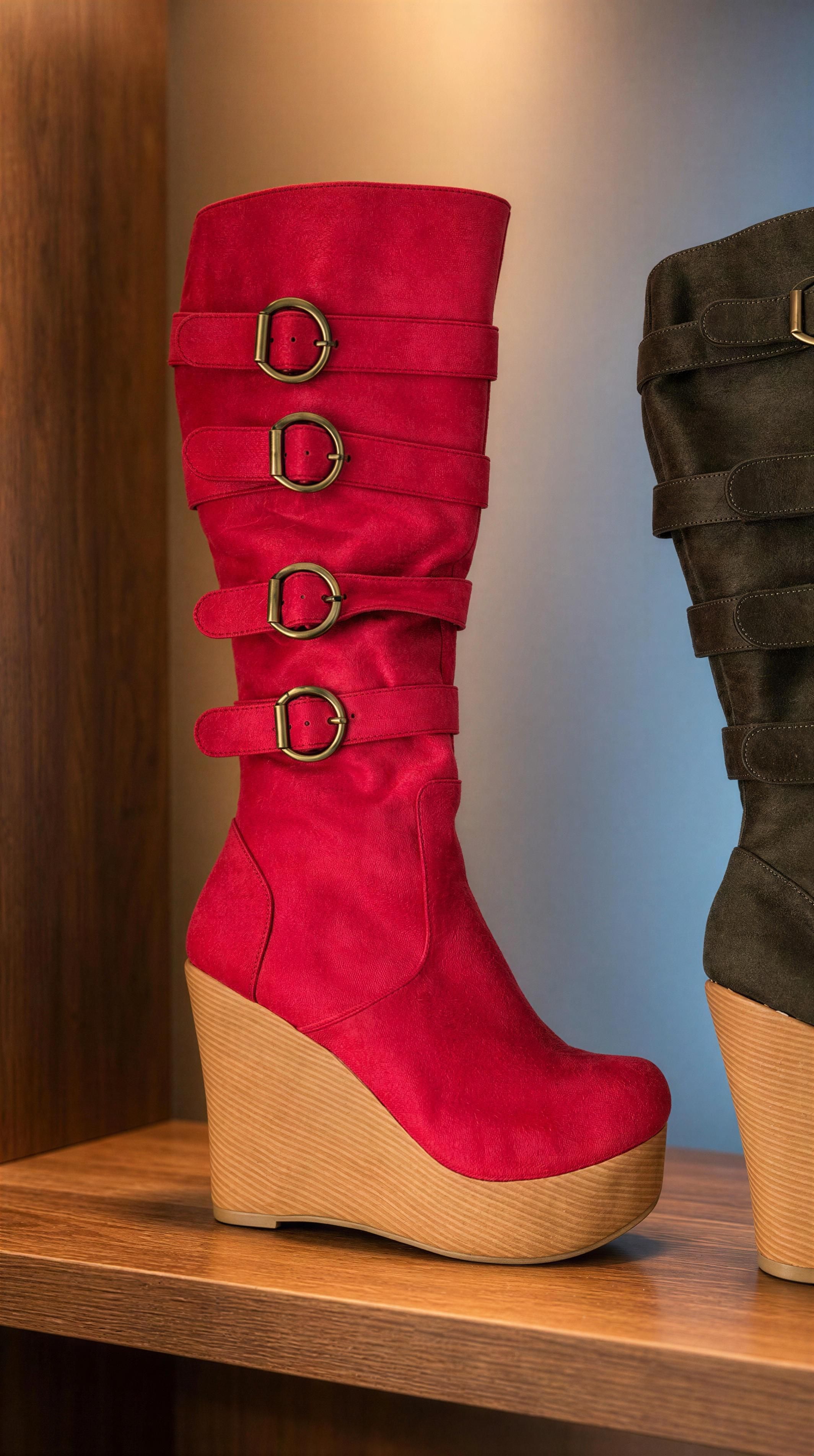 Botas Rojas con Correa