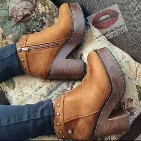 Botines gamuza cafe