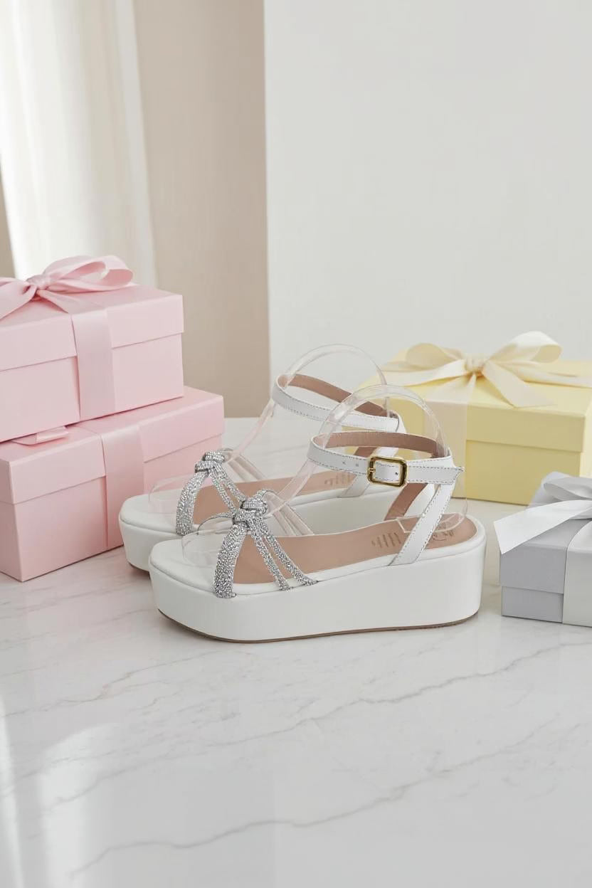 Sandalias con plataforma blanco