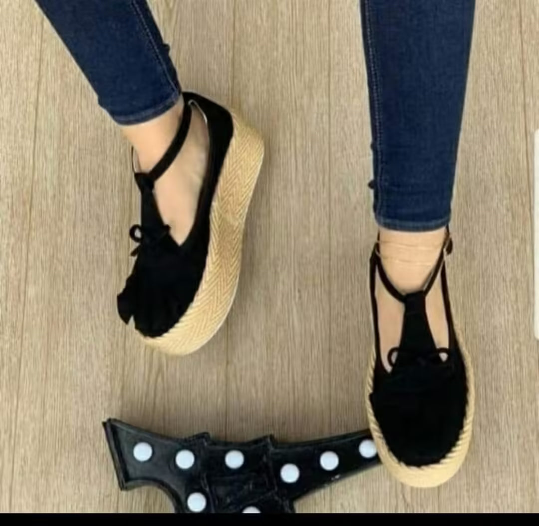 Sandalias gamuza negro