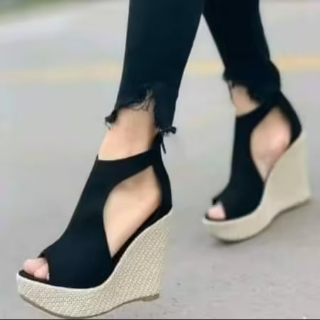 Sandalias gamuza negro