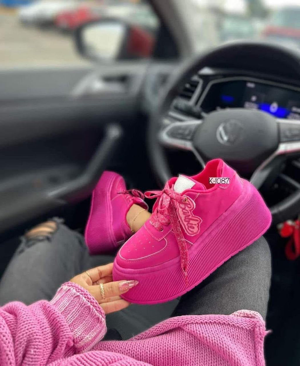 zapatillas barbie rosa