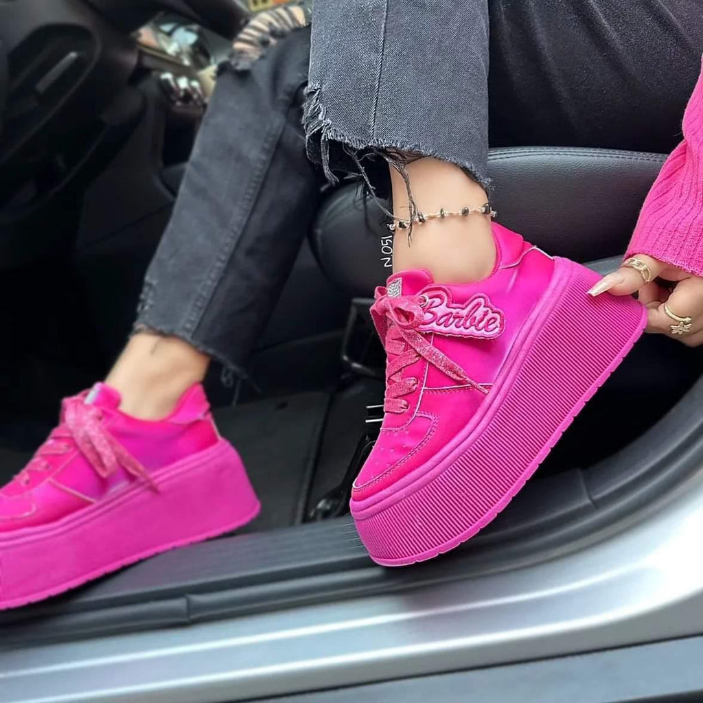 zapatillas barbie rosa