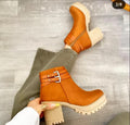 Botines cafe gamuza