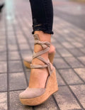 Sandalias gamuza color papa