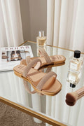 Sandalias planas color bronce
