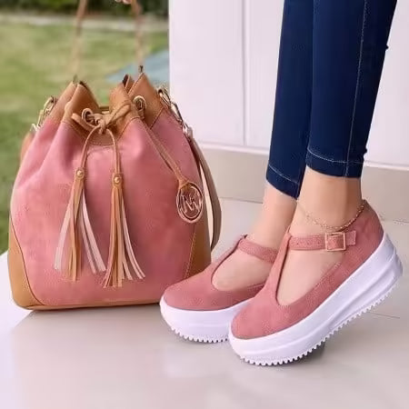 Sandalias gamuza color rosa